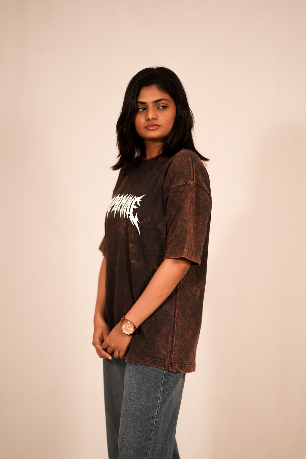 Dopamine Acid Wash Oversized T-Shirt – Ash Black Vintage Wash