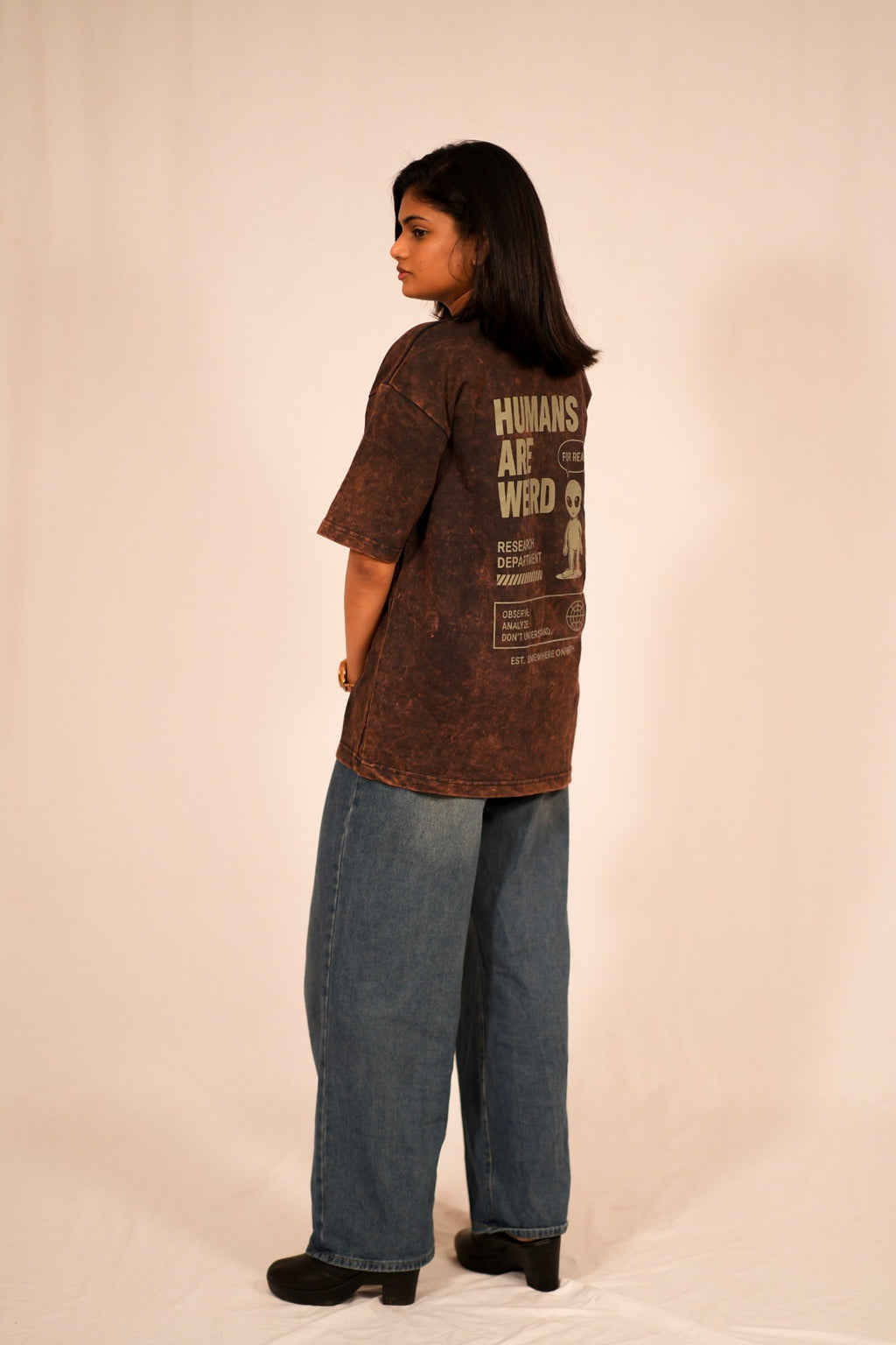 Dopamine Acid Wash Oversized T-Shirt – Ash Black Vintage Wash