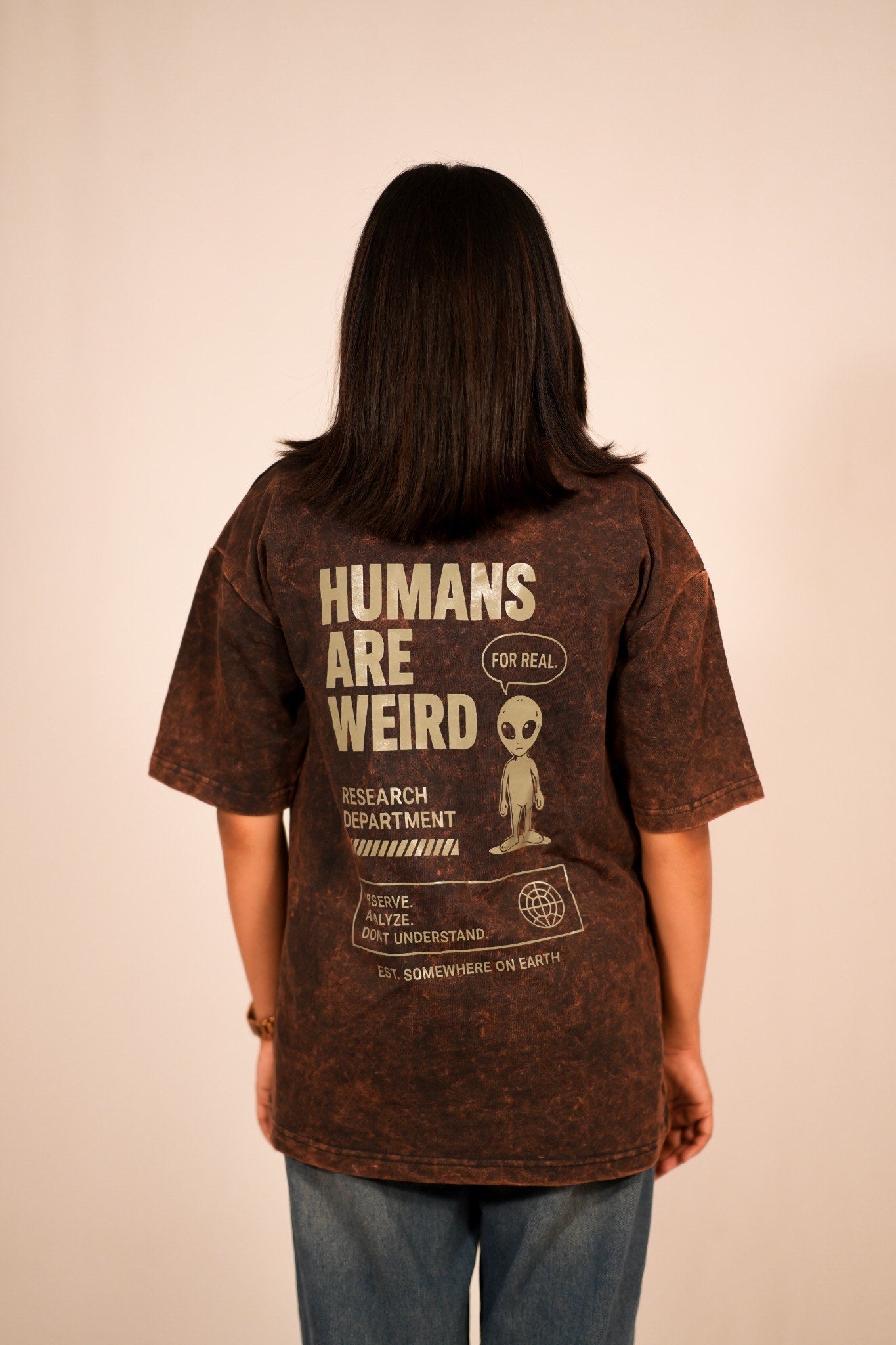 Dopamine Acid Wash Oversized T-Shirt – Ash Black Vintage Wash