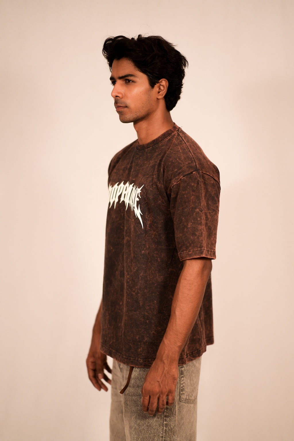 Dopamine Acid Wash Oversized T-Shirt – Black Vintage Wash