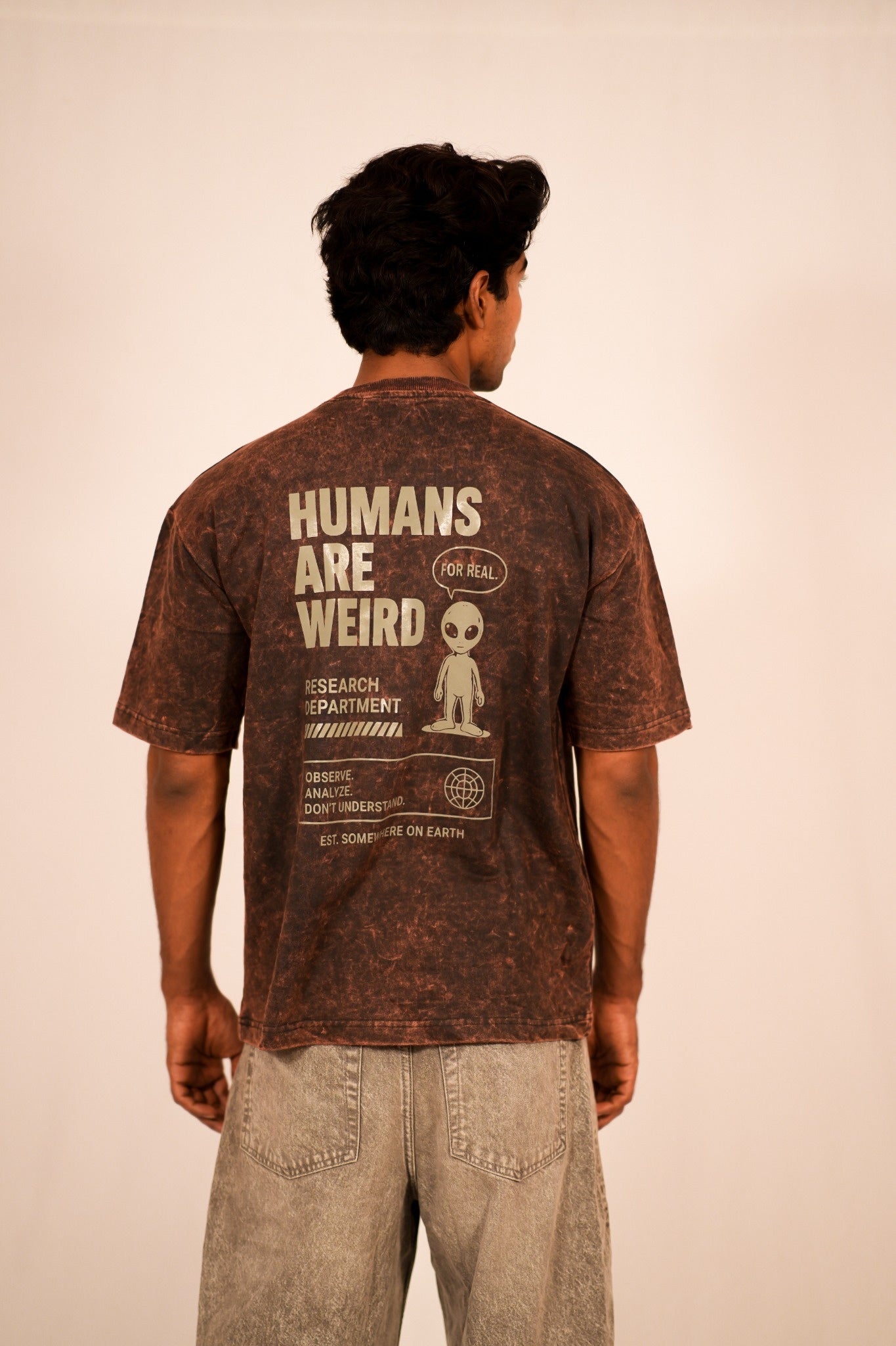 Dopamine Acid Wash Oversized T-Shirt – Black Vintage Wash
