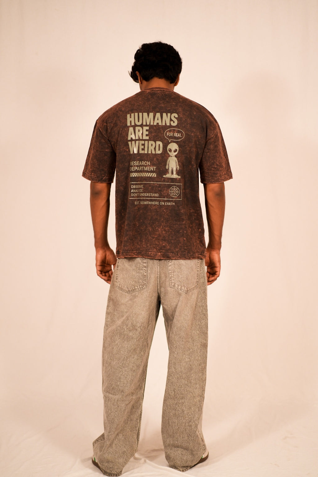 Dopamine Acid Wash Oversized T-Shirt – Black Vintage Wash
