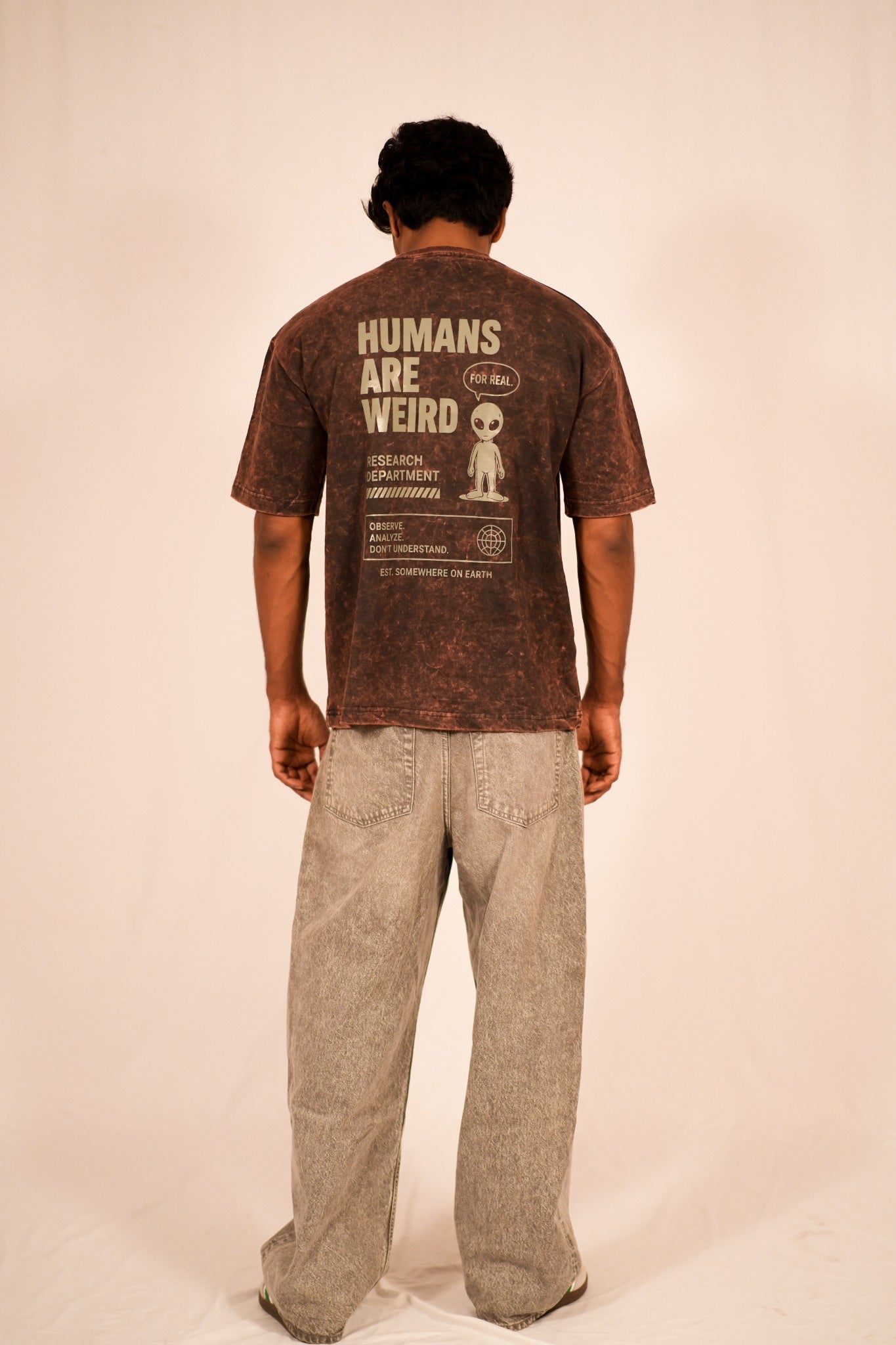 Dopamine Acid Wash Oversized T-Shirt – Black Vintage Wash