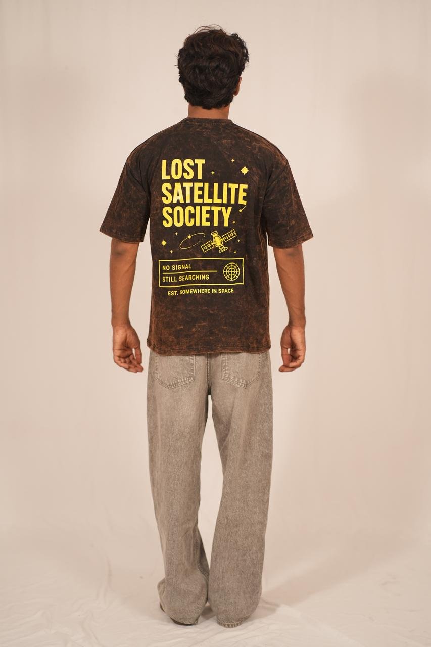 Dopamine Acid Wash Oversized T-Shirt – Black