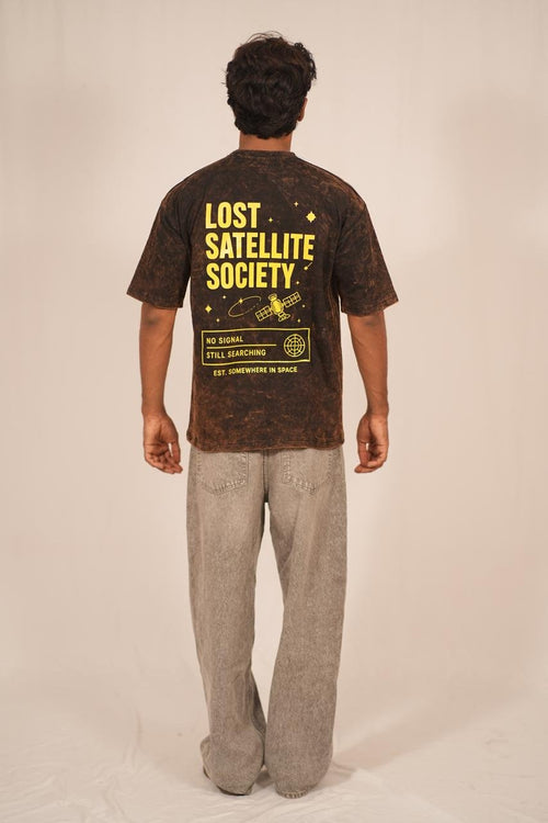 Dopamine Acid Wash Oversized T-Shirt – Black
