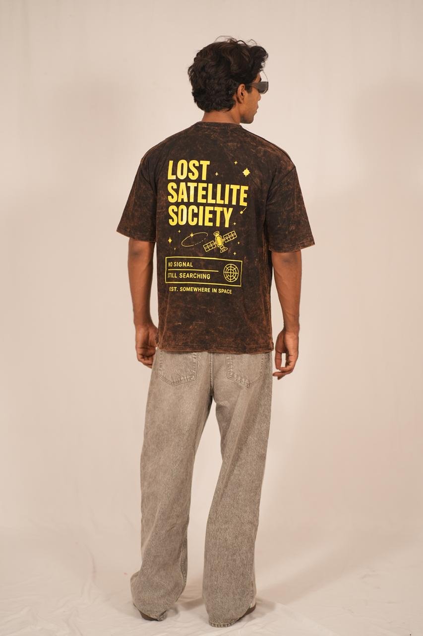 Dopamine Acid Wash Oversized T-Shirt – Black