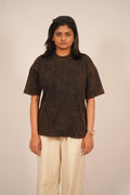Dopamine Streetwear Oversized Tee – Black Acid Wash